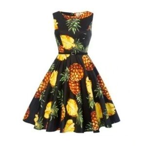 Sold Grace Karin Pineapple Print Sleeveless 50’s Style Retro Swing Dress Size XL
